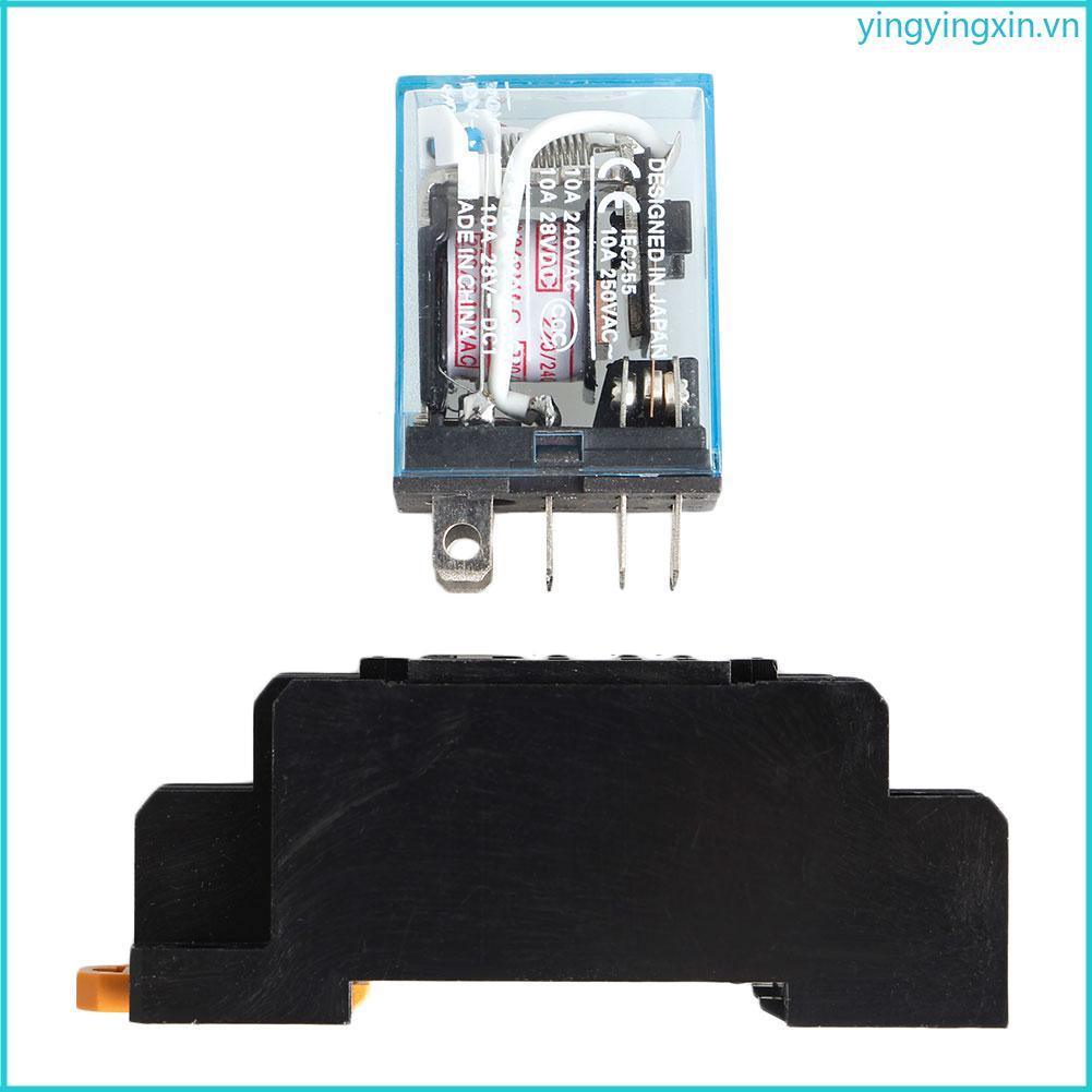 Rơle YIN LY2NJ AC 220V 10A Với đế ổ cắm 8 chân +
