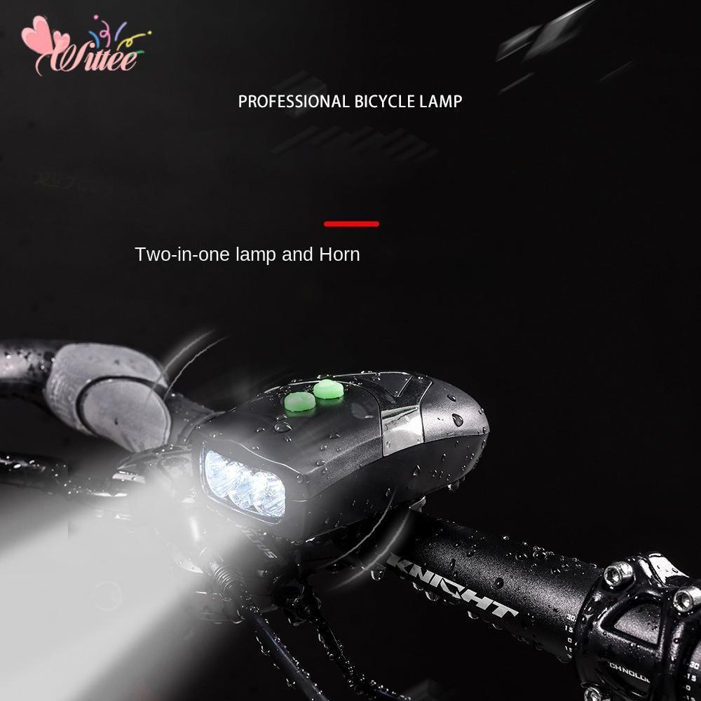 Đèn sáng xe đạp WITTEE, 2 in1 3 đèn LED còi xe đạp, Đèn an toàn chất lượng cao có thể điều chỉnh với