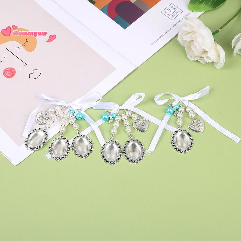 Wedding Bouquet Tim Khung Ảnh cho đám cưới Bộ nhớ Bridal ren oval Bridal Charm thiên thần Mặt dây ch