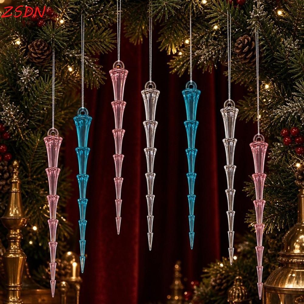 ZSDN 12 Chiếc Acrylic Icicle Đồ Trang Trí Giáng Sinh, Đồ Trang Trí Icicle Cây Giáng Sinh Chống Vỡ Th