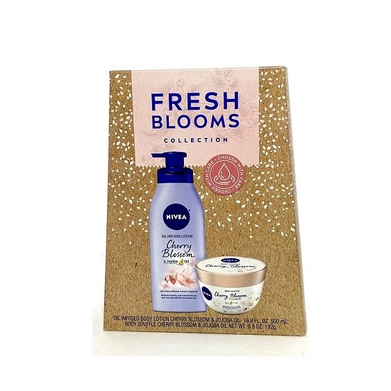 Hộp quà tặng NIVEA Fresh Bloom, Kem dưỡng da NIVEA và Kem dưỡng thể NIVEA, Hoa anh đào và Dầu Jojoba