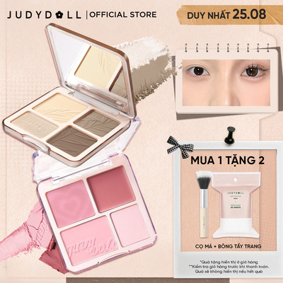 Bảng Phấn Tạo Khối Bắt Sáng 4 Ô JUDYDOLL Highlight & Contour Palette +  Bảng Má Hồng & Bắt Sáng 4 Ô JUDYDOLL Highlight & Blush Palette 9g