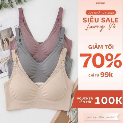 Áo lót bầu A1 không gọng chống chảy sệ có nút tháo thuận tiện, nâng đỡ tốt giữ dáng sau sinh  by L'AMME