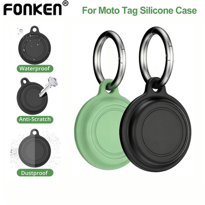 Fonken Vỏ bảo vệ chống nước Moto Tag Case Silicone Chống trầy xước Vỏ Motorola Tag Tracker Case
