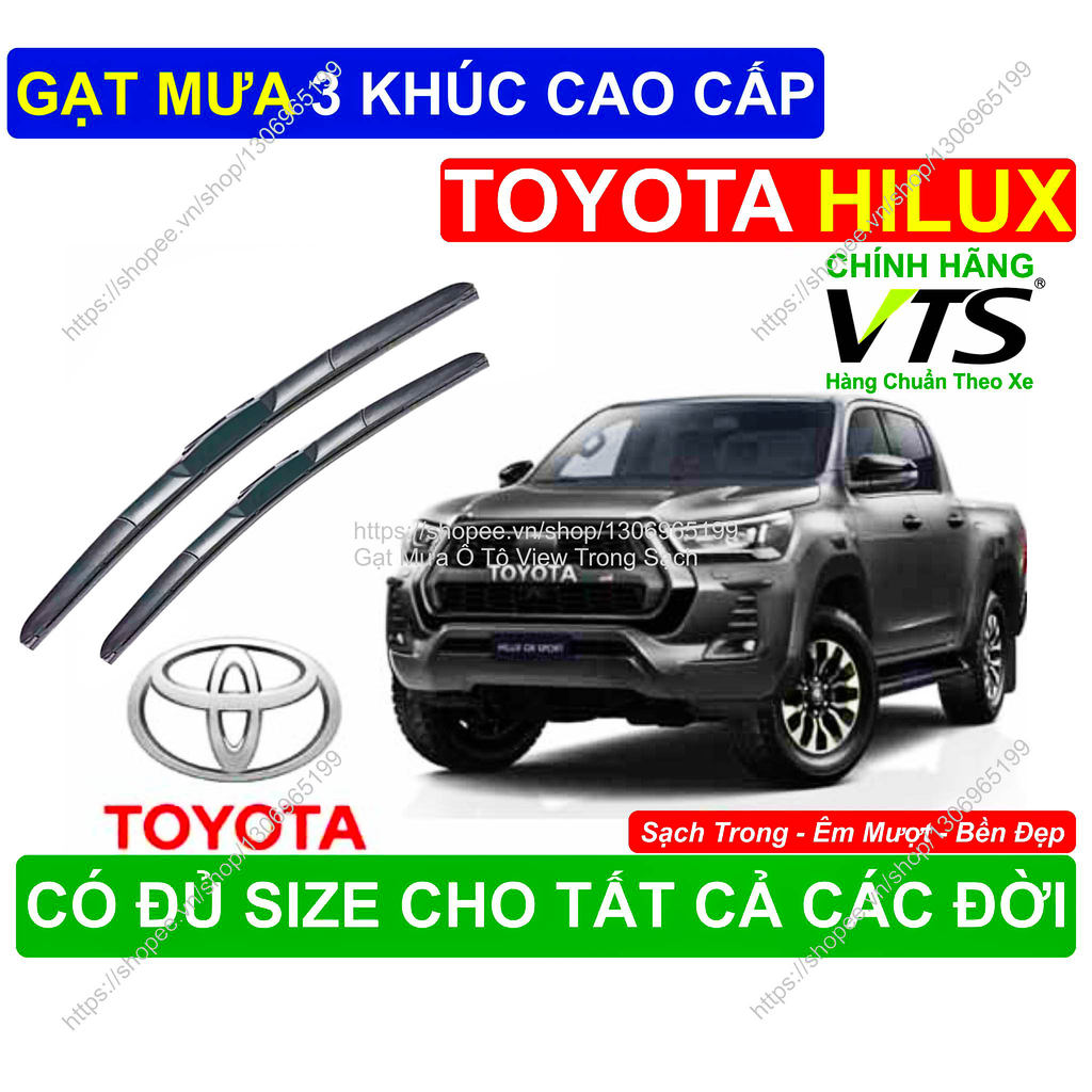 Gạt Mưa 3 Khúc Cao Cấp, Gạt Mưa Kính Lái Toyota Hilux, Cặp Gạt Mưa Kính Lái Toyota Hilux,  Toyota Hi