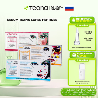 Serum Teana SUPER PEPTIDES giảm đỏ, mụn viêm/mụn ẩn/ phục hồi da nhạy cảm/ dưỡng trắng mờ thâm 10ml/20ml