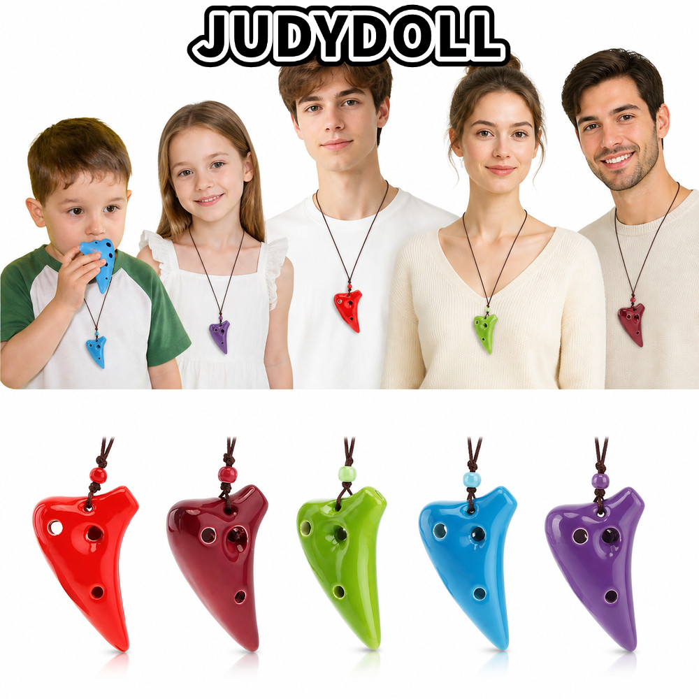 Mặt dây chuyền Ocarina JUDYDOLL, Dây treo bao gồm Ocarina gốm Mini, Quà tặng 6 lỗ có thể chơi Alto C