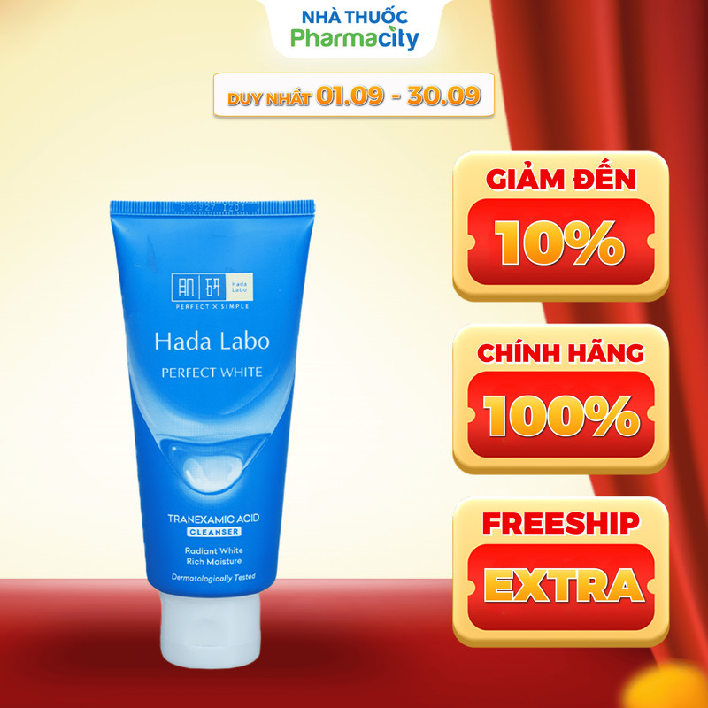 Kem Rửa Mặt HADA LABO Labo Perfect White Sạch Dịu Nhẹ, Dưỡng Sáng Sa (Chai 80g)