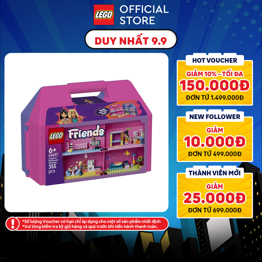 LEGO FRIENDS 42697 Đồ Chơi Lắp Ráp Vali Ngôi Nhà Búp Bê Sáng Tạo (355 Chi Tiết)