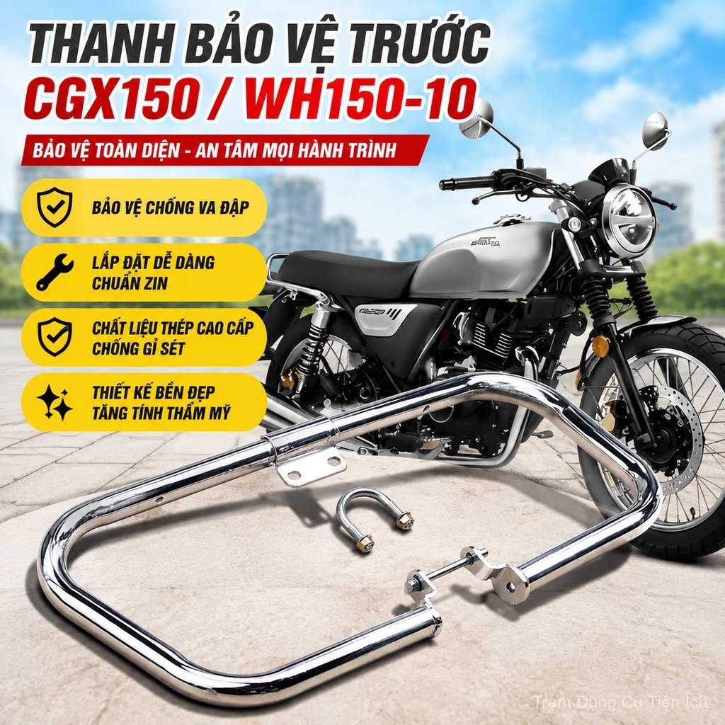 Chống đổ trước xe Honda CGX150 WH150-10, chống va đập, bảo vệ an toàn, kiểu dáng đẹp, bền bỉ, lắp nh