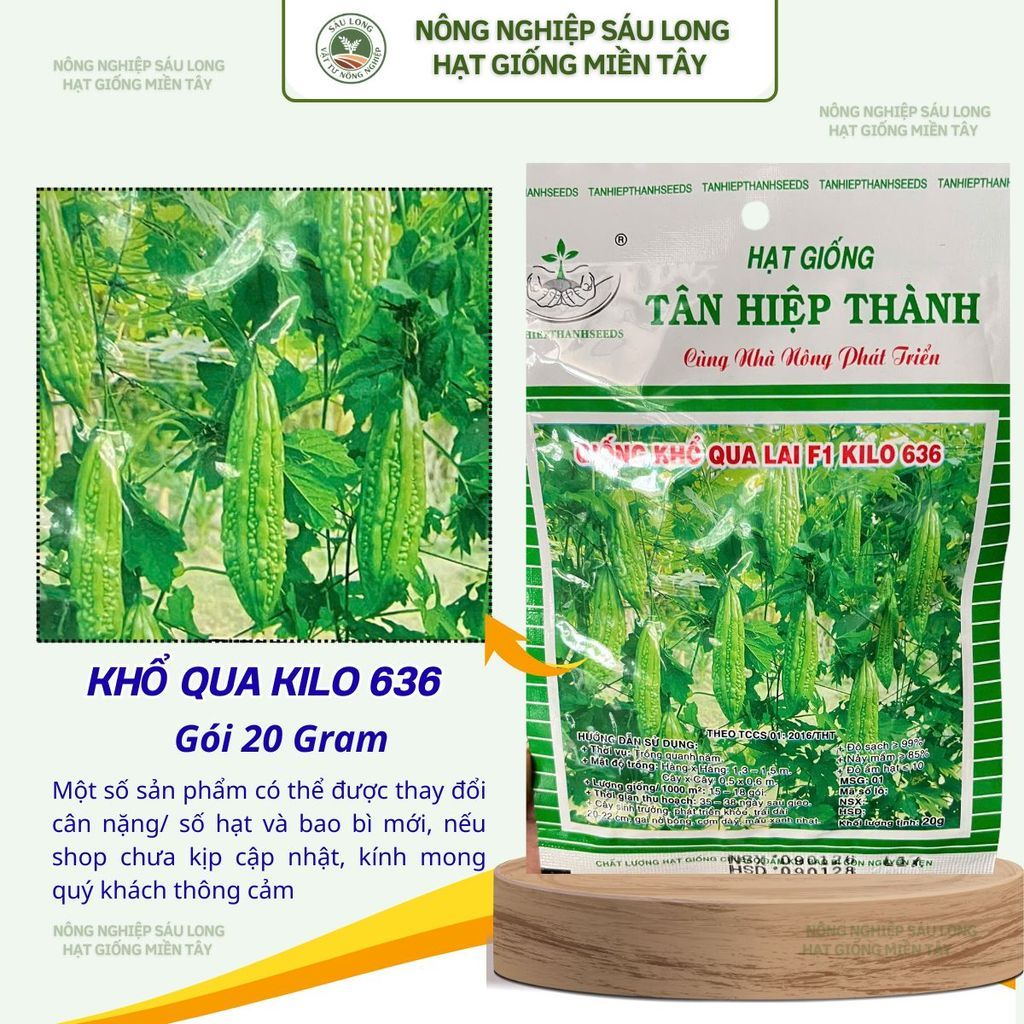 Hạt Giống Khổ Qua Lai F1 KILO 636 Gói 20G – Cây Khỏe, Sai Trái, Trái Đẹp, Năng Suất Tốt