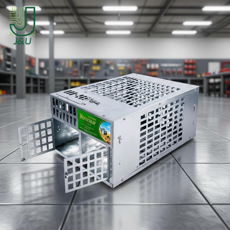 [J & U-T] Bẫy chuột nhân đạo bằng kim loại mạ kẽm bền bỉ Cửa kép có thể tái sử dụng Không diệt côn t
