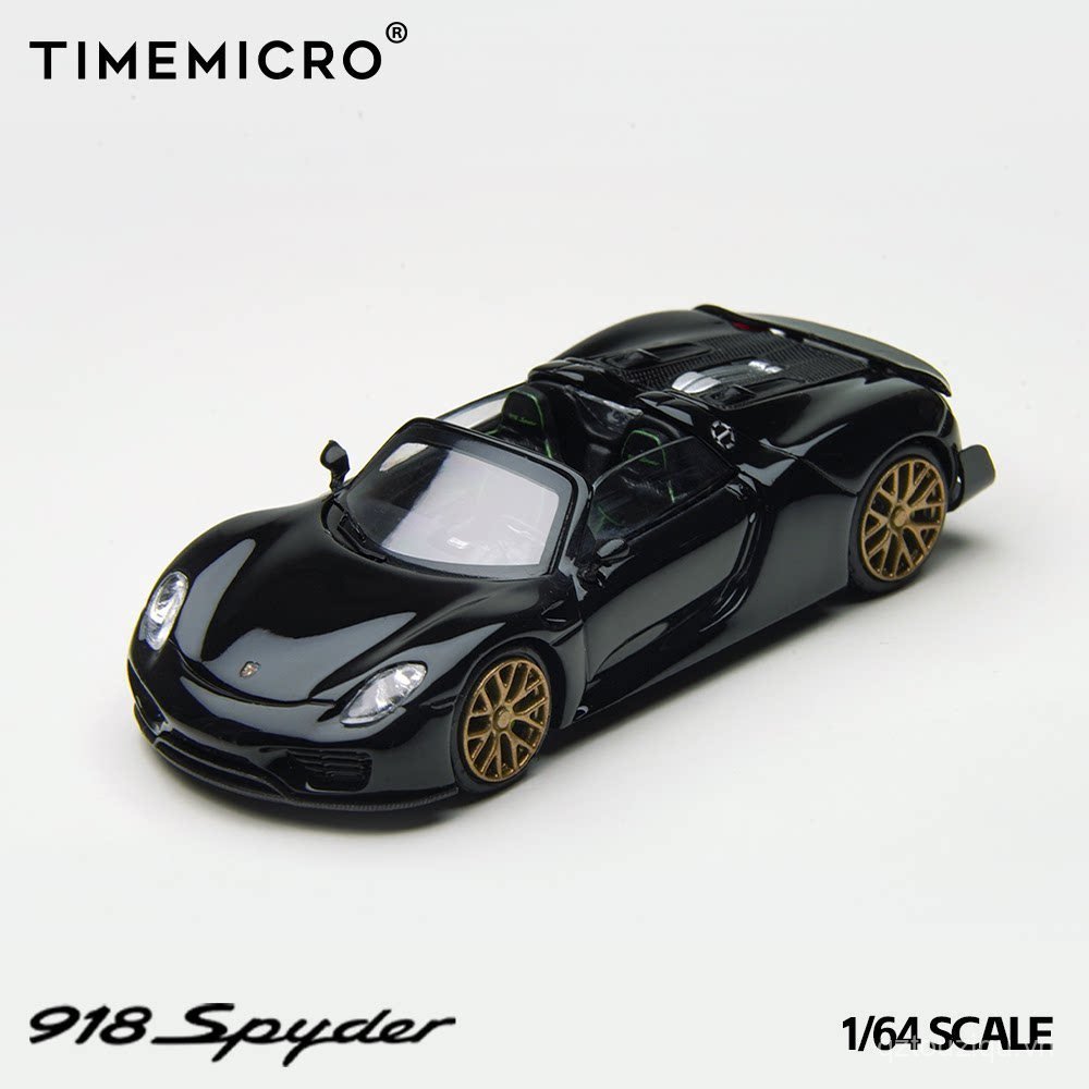TimeMicro 1: 64 918 Spyder Bộ sưu tập mô hình ô tô hợp kim vàng đen Đồ trang trí
