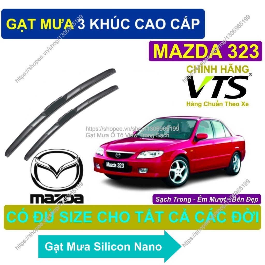 Gạt Mưa 3 Khúc Cao Cấp/ Gạt Mưa Silicon Kính Lái Mazda 323/ Cặp Gạt M.ưa Kính Lái Mazda 323/  Mazda 