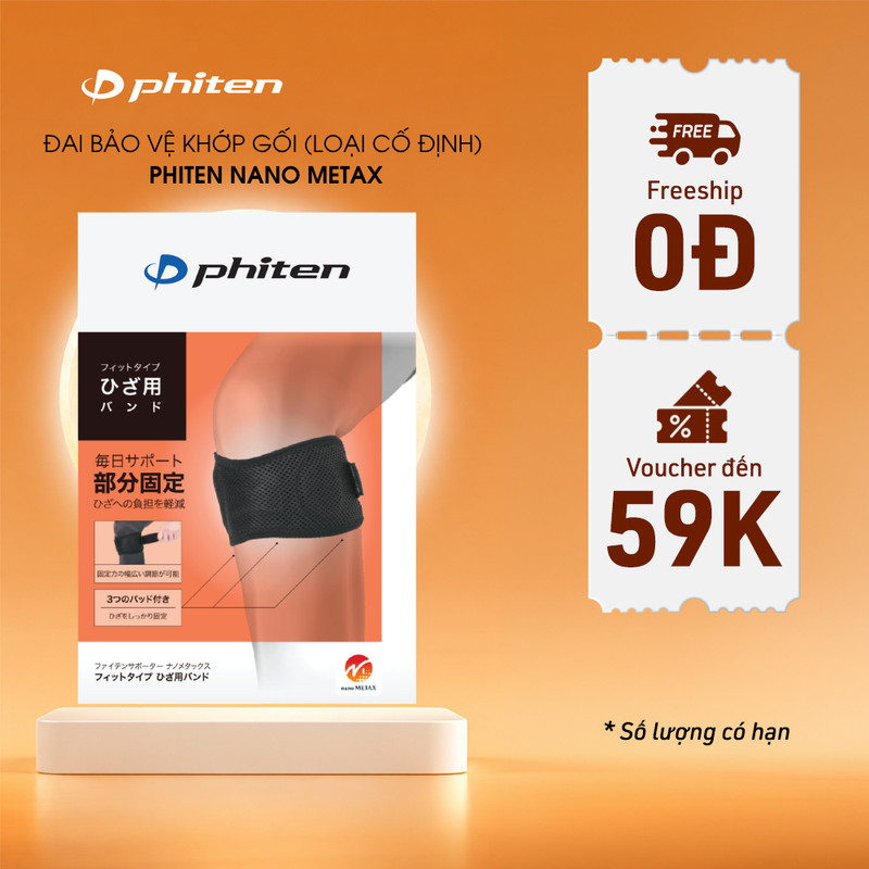 Đai Bảo Vệ Khớp Gối Loại Cố Định Phiten Nano Metax Knee Band Supporter Fit Type