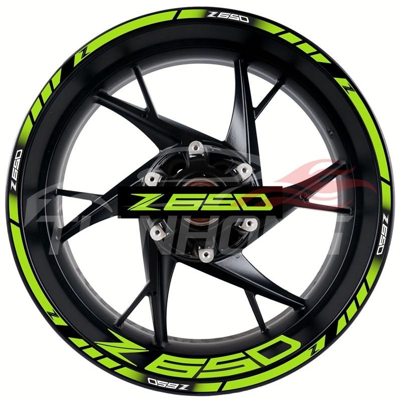 Tem dán vành phản quang màu xanh cho Kawasaki Z400 Z650 Z900 Z1000 bền đẹp, giao nhanh