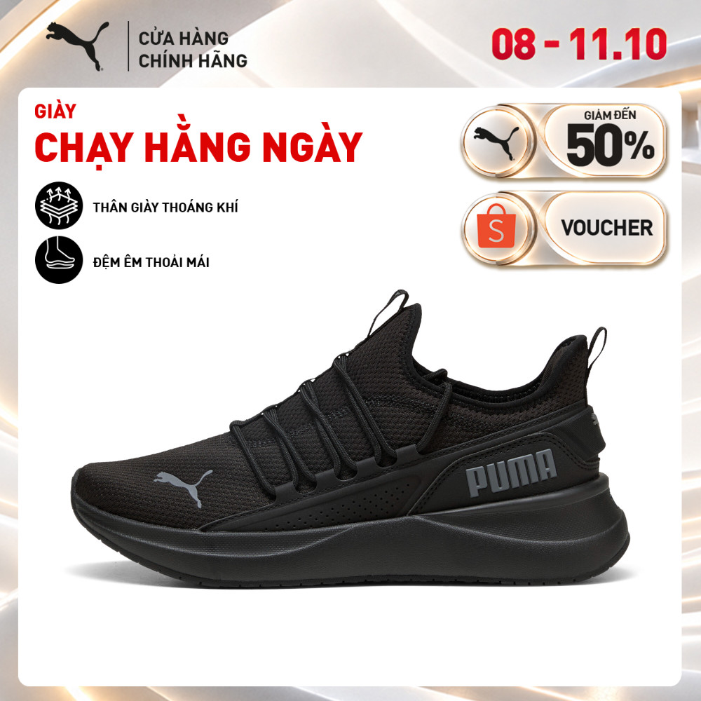 Giày Chạy Bộ PUMA Unisex Softride Carson 2 Pulse Black-Slate Sky Màu Đen