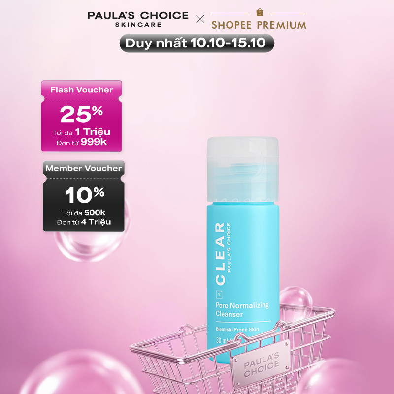 Sữa rửa mặt dạng gel ngăn ngừa mụn và se khít lỗ chân lôngPaula’s Choice Clear…