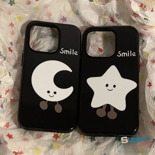  Ốp Lưng Tương Thích Cho IPhone 13 11 16 17 15 14 12 Pro Max Air 13 12 16 15 14 17 Pro 6s 7 8 16 15 14 6 Plus XR X XS Max SE 2020 Cặp Đôi Thời Trang Dễ Thương Thoáng Mát Wink Bìa ngôi sao mặt trăng 