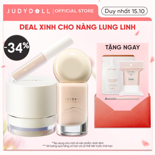[COMBO 3] Kem Lót Che Khuyết Điểm Kem Nền JUDYDOLL Dưỡng Ẩm Nâng Tone Che Phủ Cao Mịn Lì Lâu Trôi 24H