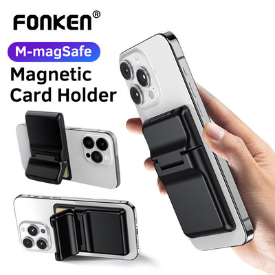 Ví từ tính Fonken 3 thẻ có giá đỡ có thể điều chỉnh Ví điện thoại an toàn cho dòng iPh 15 / 14 / 13 / 12