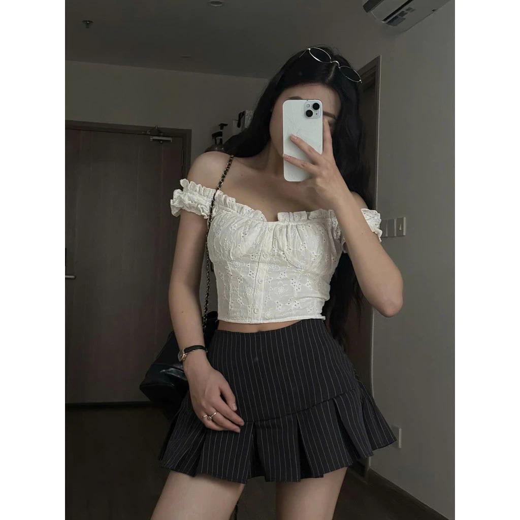 Chân Váy Kẻ Hack Dáng Form Xoè BIGSIZE Có Quần Bảo Hộ Đồng Chất Tuypsy 2 Lớp TA-035 | BigBuy360 - bigbuy360.vn