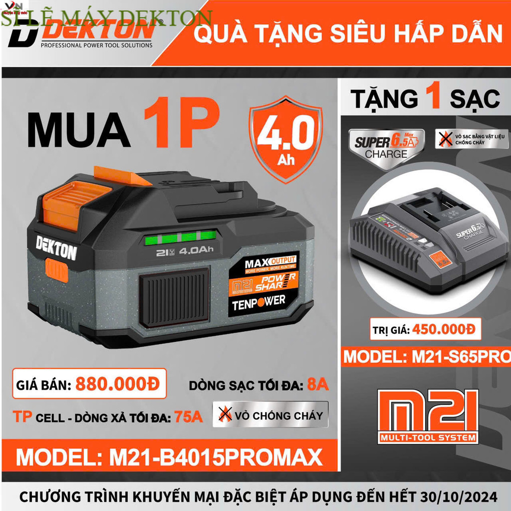 PIN DEKTON M21-B4015PLUSXanh/Xám/Chân pin phổ thông M21 Máy sĩ DEKTON