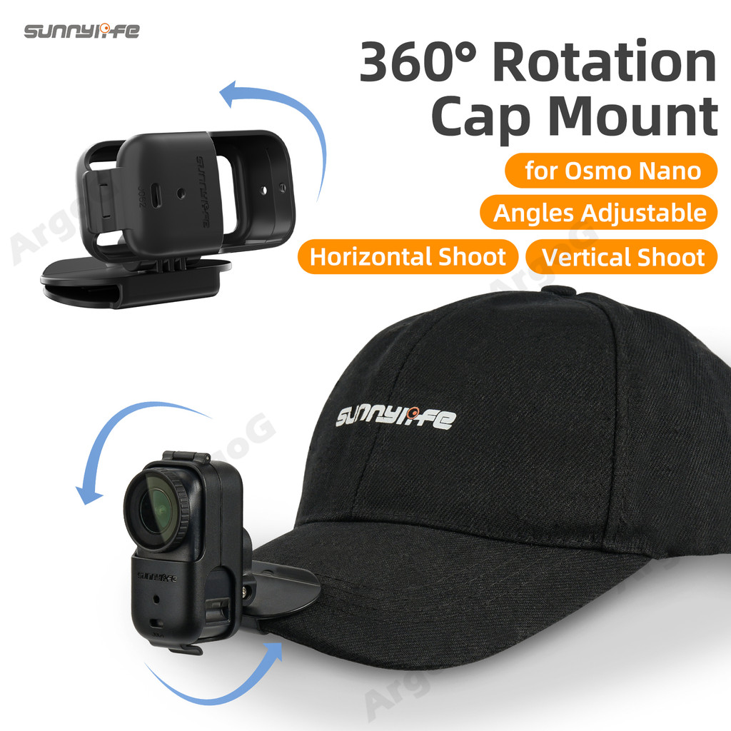 Sunnylife Kẹp mũ cho Osmo Nano xoay 360° góc nhìn thứ nhất (POV) Phụ kiện Osmo Nano