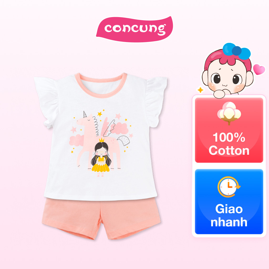 Bộ bé gái ngắn Animo Easy LU0925065 (4Y,Trắng-hồng,TT02)