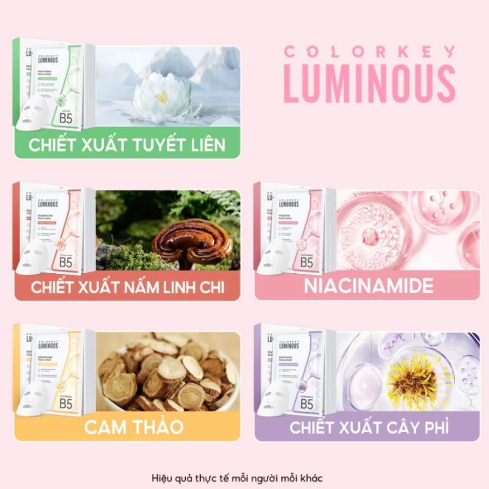 Ảnh 4 của Hộp mặt nạ COLORKEY LUMINOUS B3 Facial Mask hỗ trợ dưỡng trắng, làm dịu và cấp ẩm cho da
