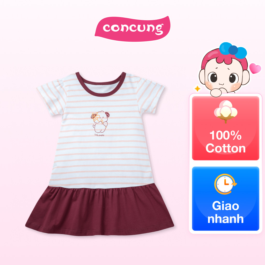 Đầm bé gái Animo Easy TX0925057 (3Y,Trắng-đô,TT02)