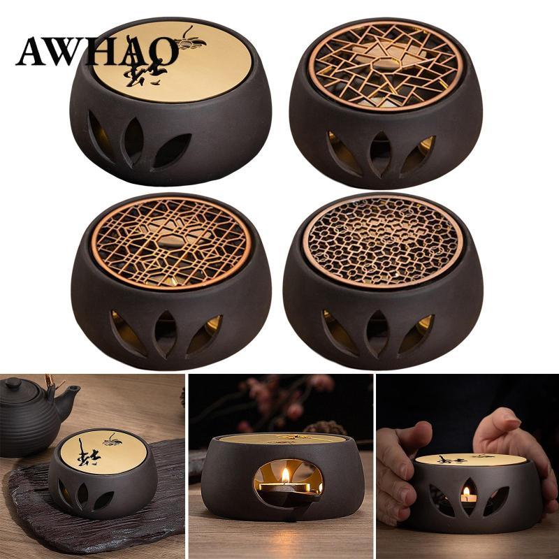 Máy hâm ấm ấm trà AWHAO có giá đỡ nến Đế ấm cà phê Ấm trà Lò nến thủy tinh / sứ / Ấm trà kim loại