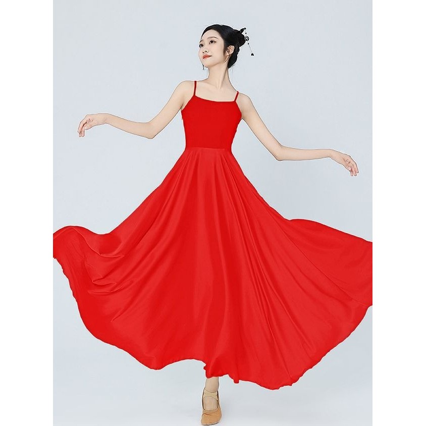 Váy xoay lớn 720 độ Trang phục khiêu vũ Wanjiang Hiện đại Khiêu vũ cổ điển Thực hành Váy dài Cổ tích