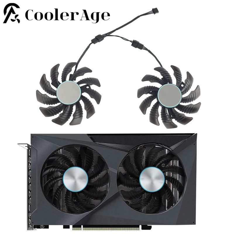 Quạt làm mát thẻ iVideo cho Gigabyte RX 6400 6500 EAGLE 75MM PLD08010S12HH RX6400 RX6500 Quạt làm má