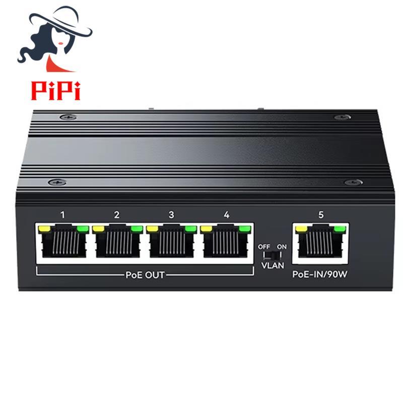 Công nghiệp mới 4 cổng Gigabit POE Repeater 4 cổng PoE Extender 1000Mbps Hợp kim nhôm DIN Rail Netwo