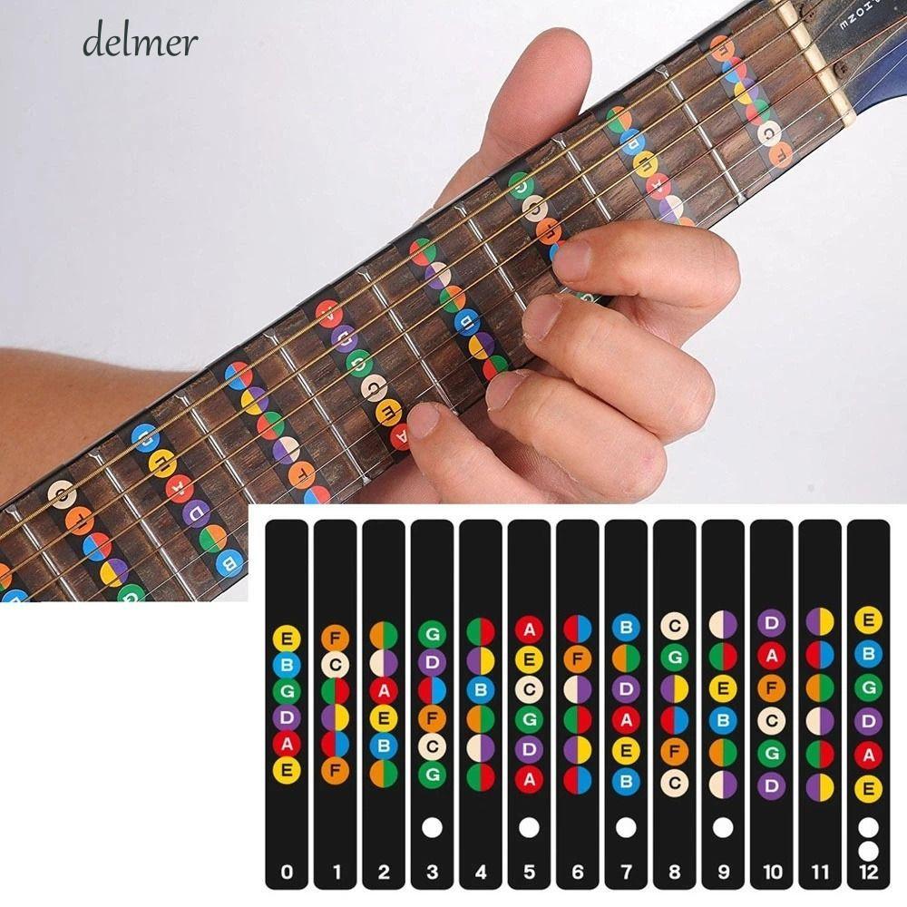DELMER Guitar Note Sticker Phụ Kiện Đàn Guitar Cân Âm Nhạc Di Động Học Nhạc Cụ Frets Note Decal Fret