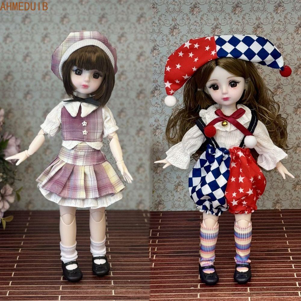 Búp bê BJD AHMEDUIB 30cm, Búp bê khớp nối 3D 1 / 6 BJD, Búp bê mặc quần áo đầy màu sắc 30cm 1 / 6 Bú