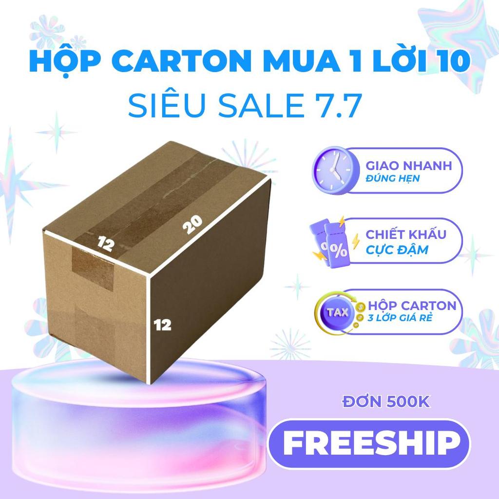hộp carton 20x12x12 bộ 150 trơn cứng cáp