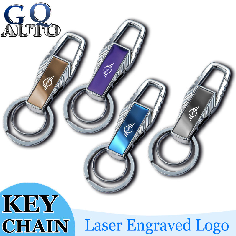Kim Loại Móc Chìa Khóa Xe Mini Laser Khắc Logo Móc Khóa Đơn Giản Eo Treo Móc Khóa Cho Cooper F56 R56