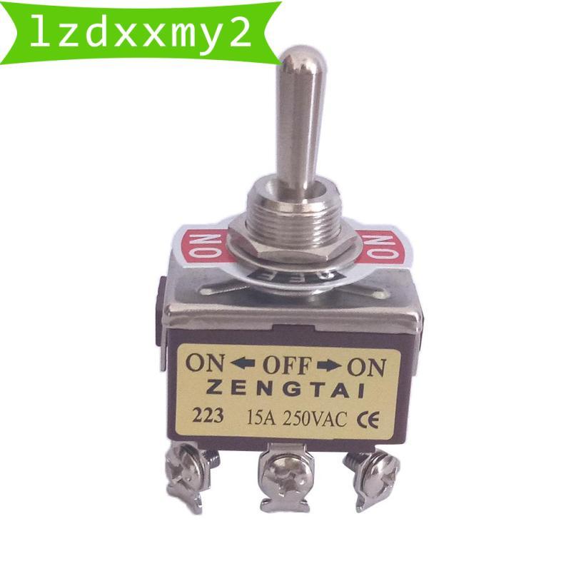Công tắc bật tắt, AC 250V 15 Amp, 6 Pin 3PDT Bật / Tắt / Bật 3 Vị Trí Mini