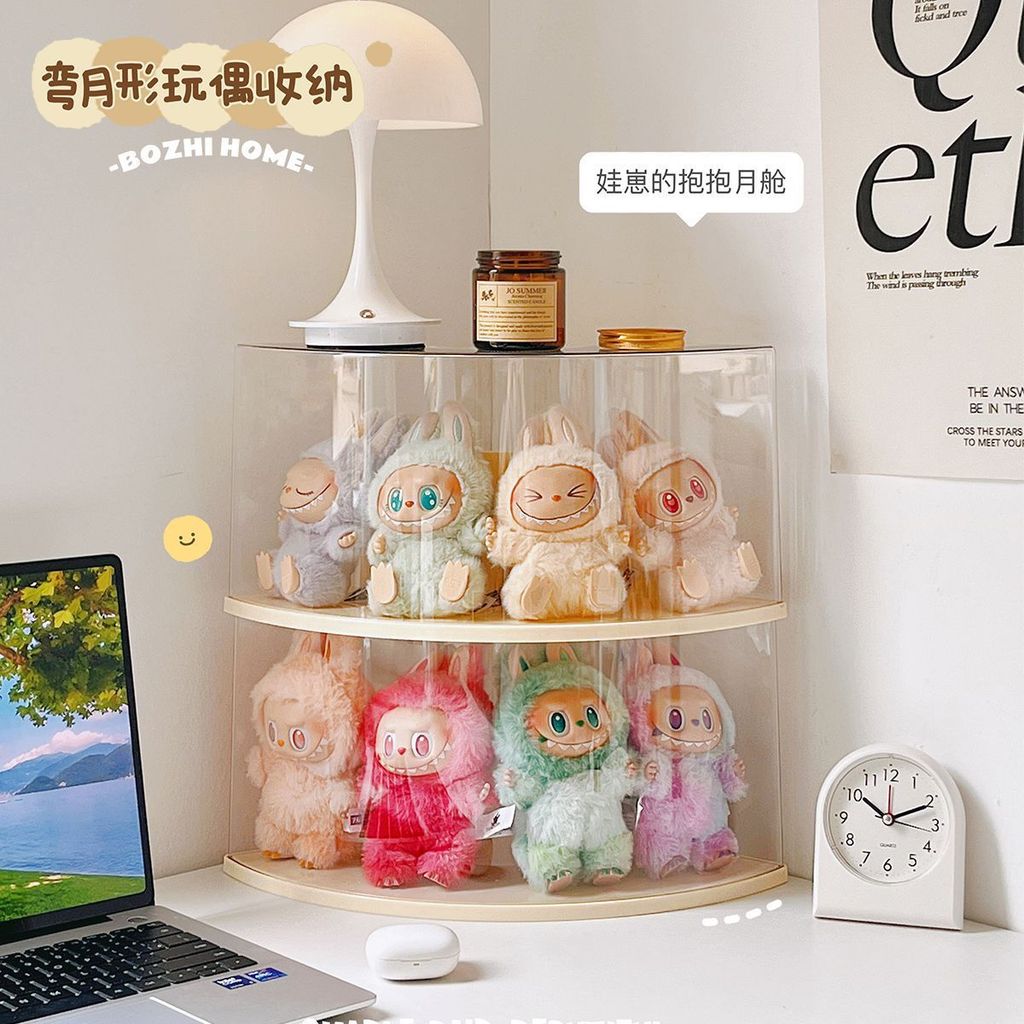 J1HC labubu Hộp trưng bày trong suốt dành cho búp bê nhồi bông Labubu của Pop Mart, giá đỡ trưng bày