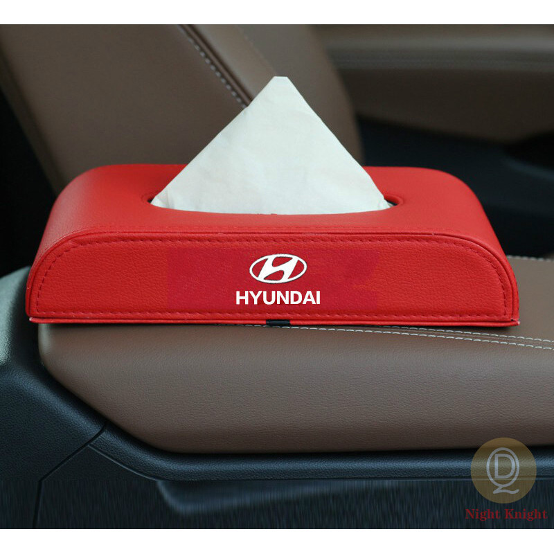 Chất Lượng Cao Da Ô Tô Khăn Giấy Hộp Đựng Cho logo Hyundai Ioniq Lai Elantra Tucson Reina Santa fe K