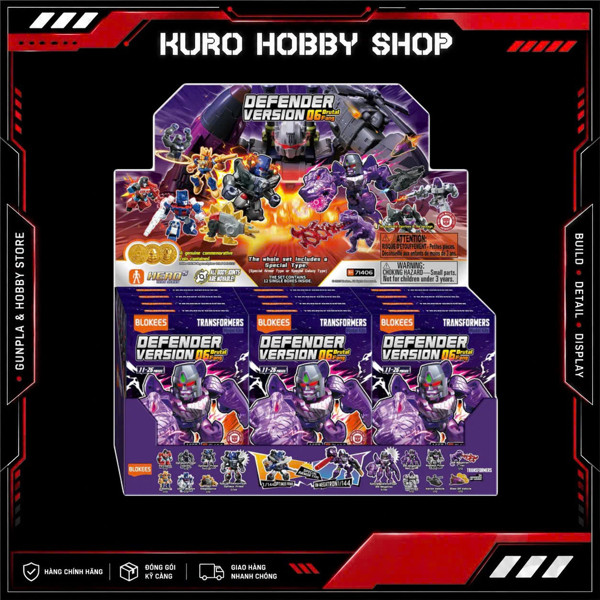 BLOKEES Transformers Defender Version 06 Brutal Fang - Mô hình gacha lắp ráp Blokees