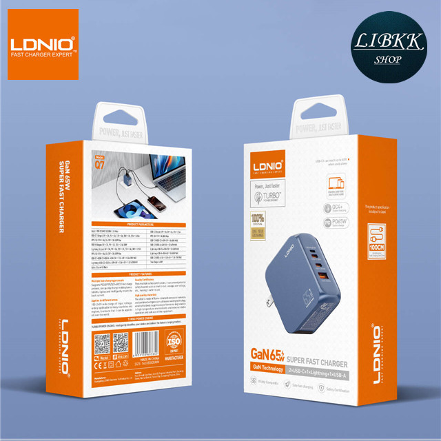 LDNIO Q7 65W Sạc cực nhanh Bộ sạc di động PD Q7