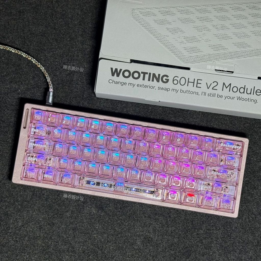 Melody Sanrio Keycap 124 Phím Cherry Profile PC Wooting IQUNIX EV63 Phim Hoạt Hình Cơ Ánh Sáng Truyề