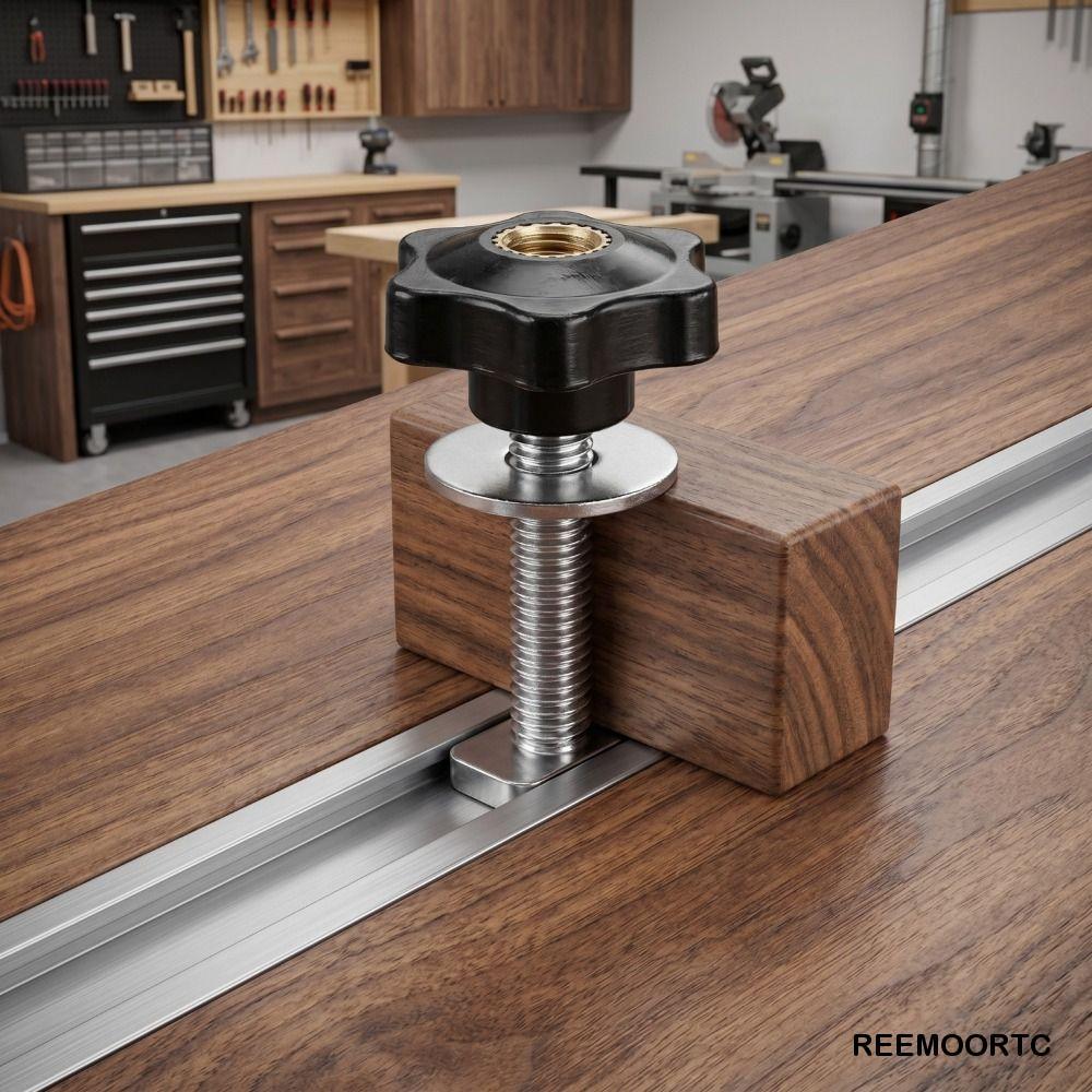 REEMOOR T-Slot Slider, Heavy Duty M8x100mm Miter T-Track Jig, Fixture Vít Ngôi Sao Plum Núm T-Track 