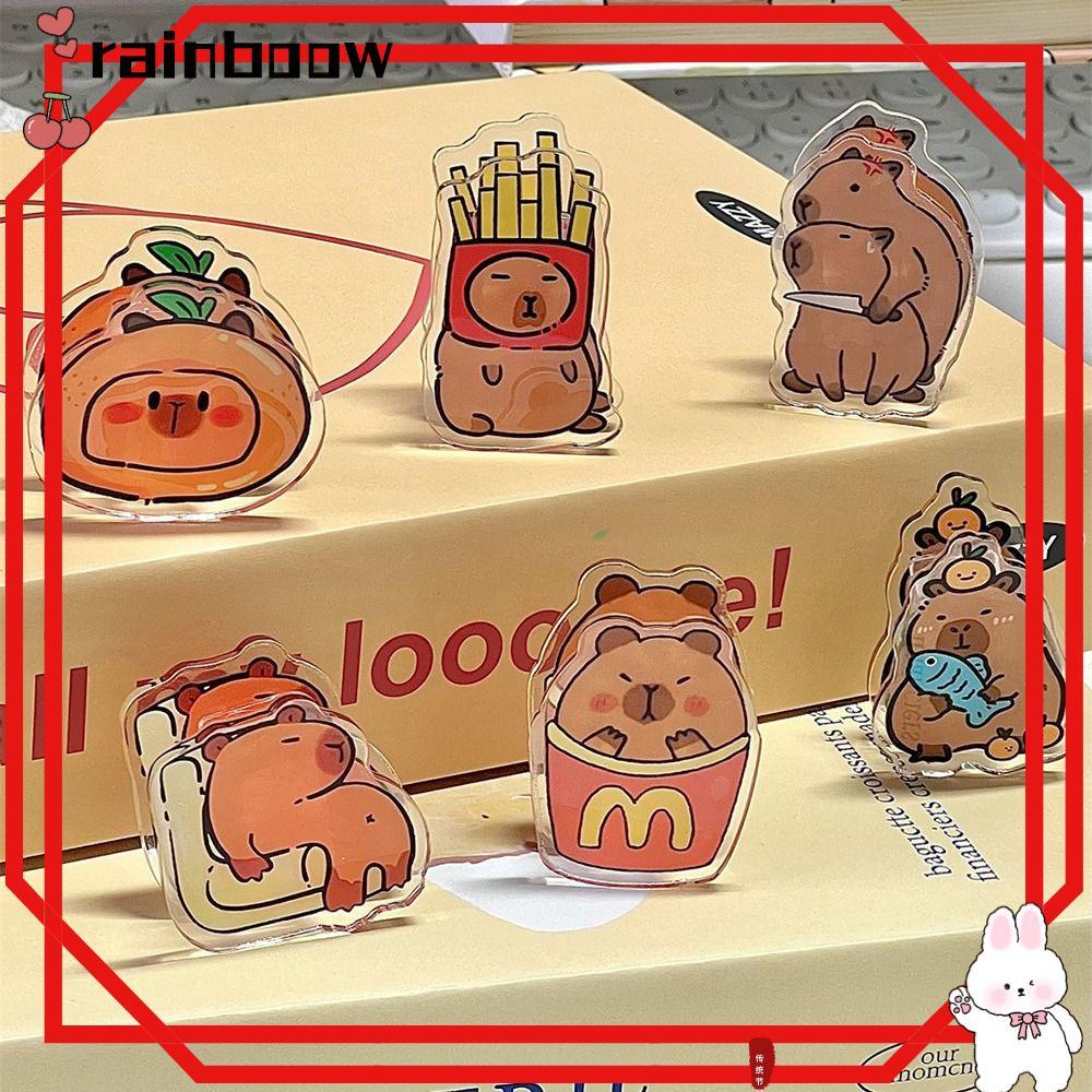 Kẹp acrylic Capybara RAINBOW, Văn phòng phẩm Capybara Photo Binder Clip, Kẹp giấy thử nghiệm hoạt hì