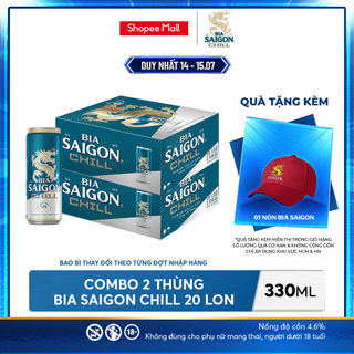 Nồng độ cồn 4.6% - Combo 2 Thùng 20 lon Bia Saigon Chill 330ml