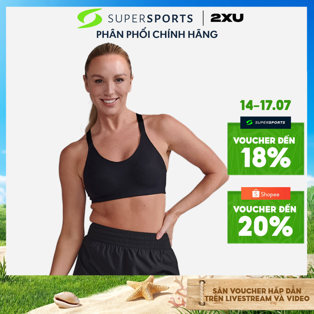 Áo Bra Nữ 2XU Aero Medium Impact - Đen - WR6347a-BLK/BLK