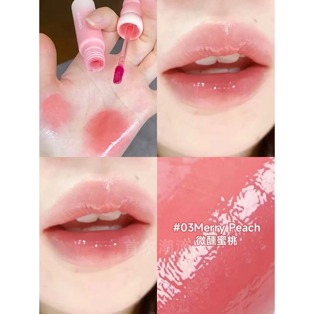 Hơi Say Màu Đào ~ Hàn Quốc colorgram Lip Gloss First Sweet Candied Gourd 03 Gương Nước Bóng Dưỡng Ẩm